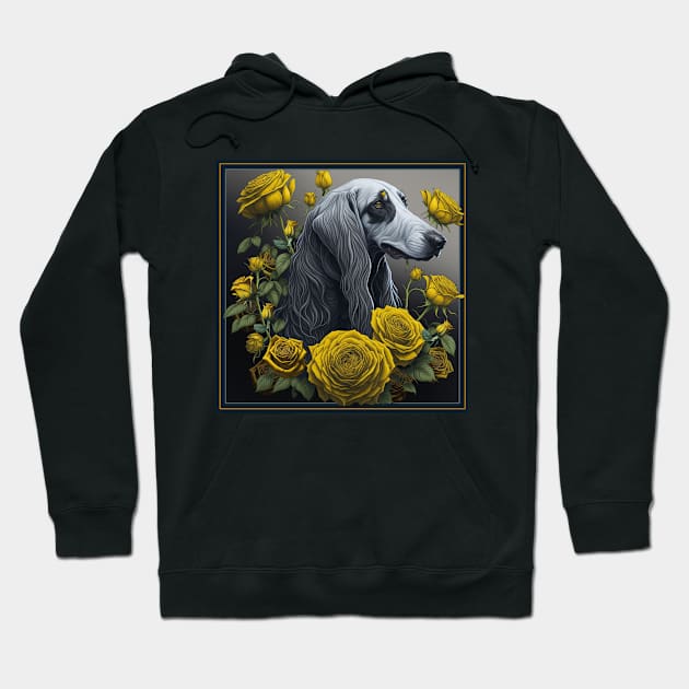 Saluki yellow roses Hoodie by xlhombat